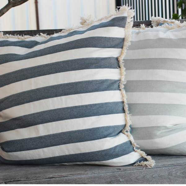 60x60 Dark Slate Striped Cushion