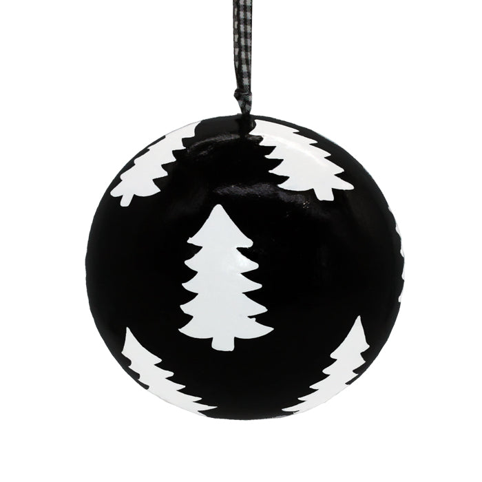 10cm Black Small Tree Paper Bauble