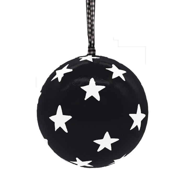 10cm Black Small Star Paper Bauble