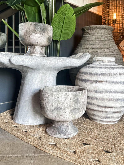 Large Distressed Footed Vase