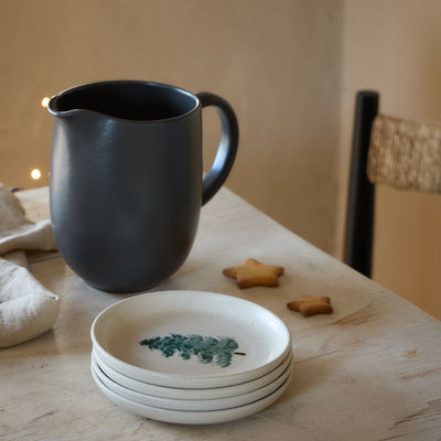 S/4 Christmas Tree Print Side Plates