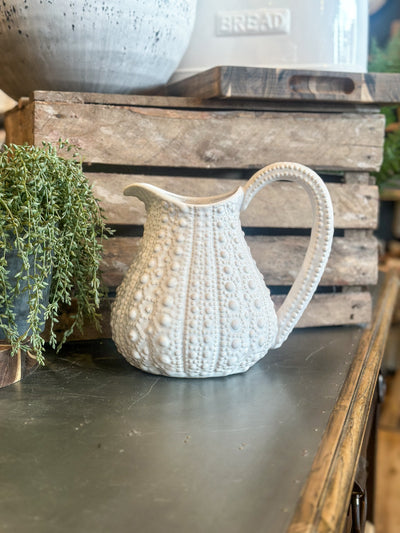 Large White Urchin Jug