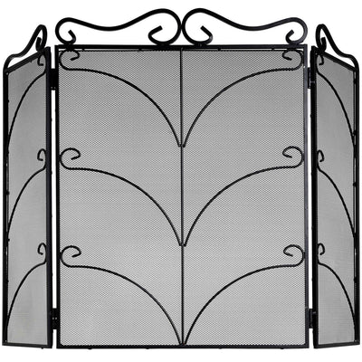 Large Black Ornate Fire Screen