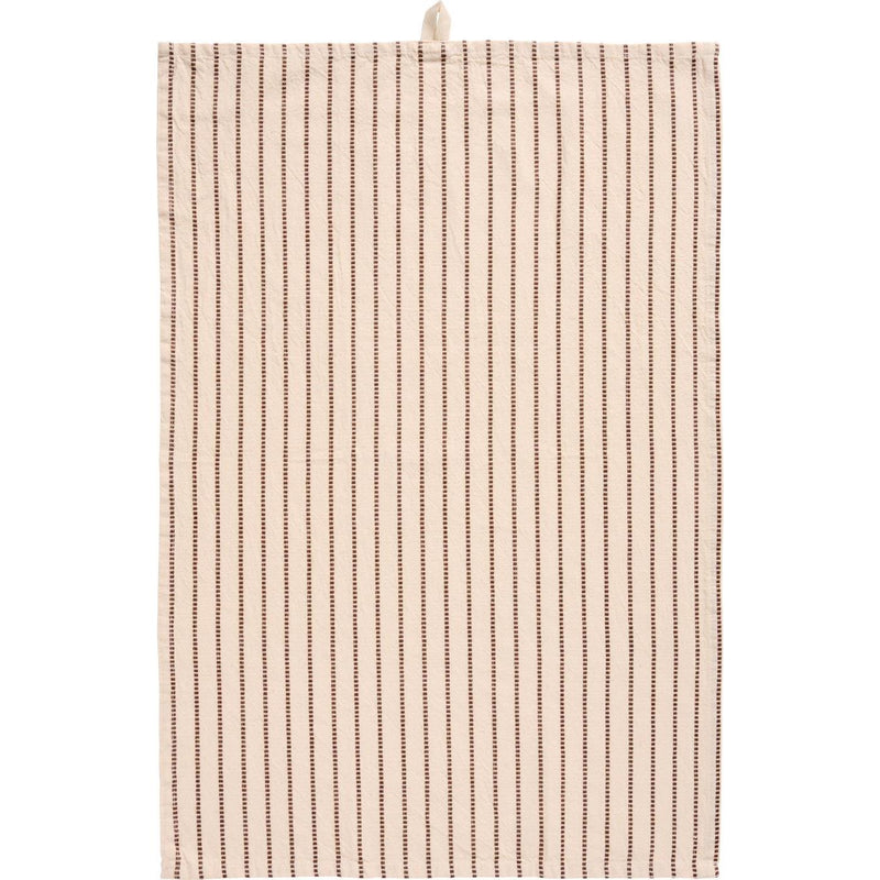 Brown Woven Striped Tea Towel