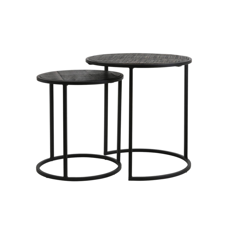 S/2 Boda Matte Black Side Tables
