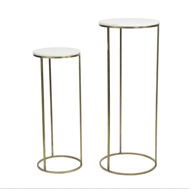 S/2 Marble & Bronze Tables