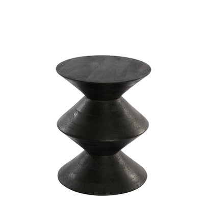 LARA Mango Wood Black Side Table