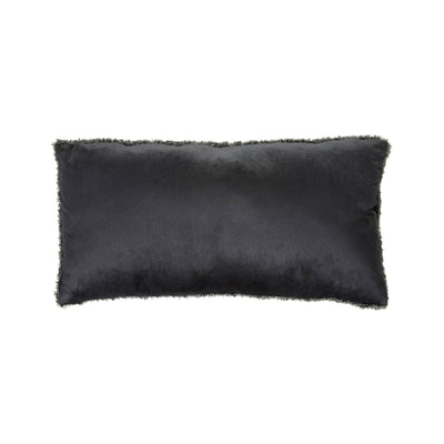 60x30 Dark Grey Teddy/Velvet Cushion