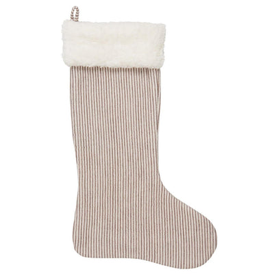 Brown & White Striped Stocking