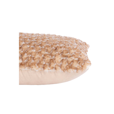 60x30cm Brown & Cream Spotted Faux Fur Cushion