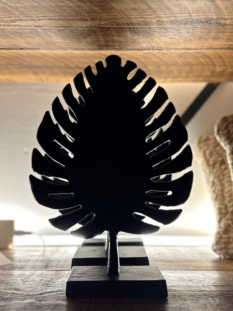 33cm Black Leaf Ornament