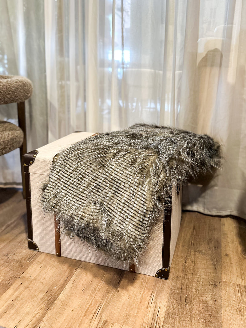 Brown Speckled Faux Fur Throw 140x180cm