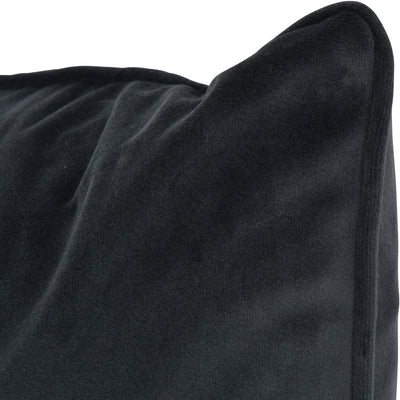 45x45 Smoke Grey Velvet Piped Cushion