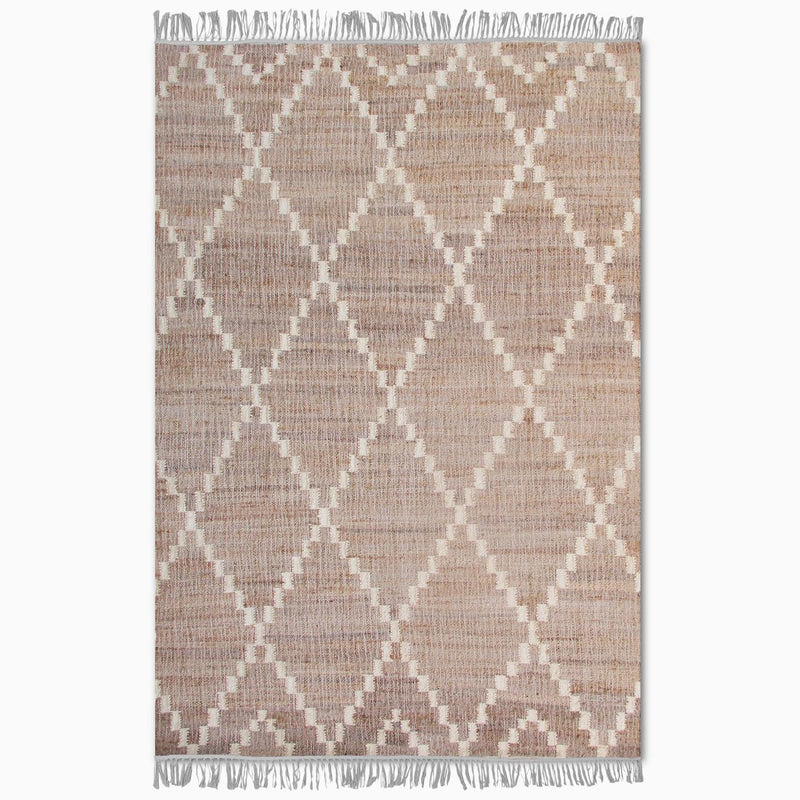 Jute/Wool Natural Diamond Pattern Rug