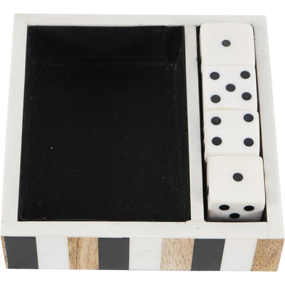 S/4 Dice In Wooden Tray
