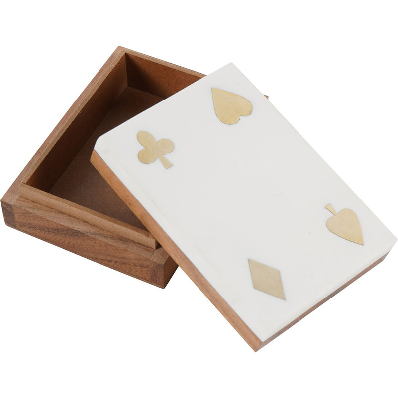 White & Gold Playing Card Box