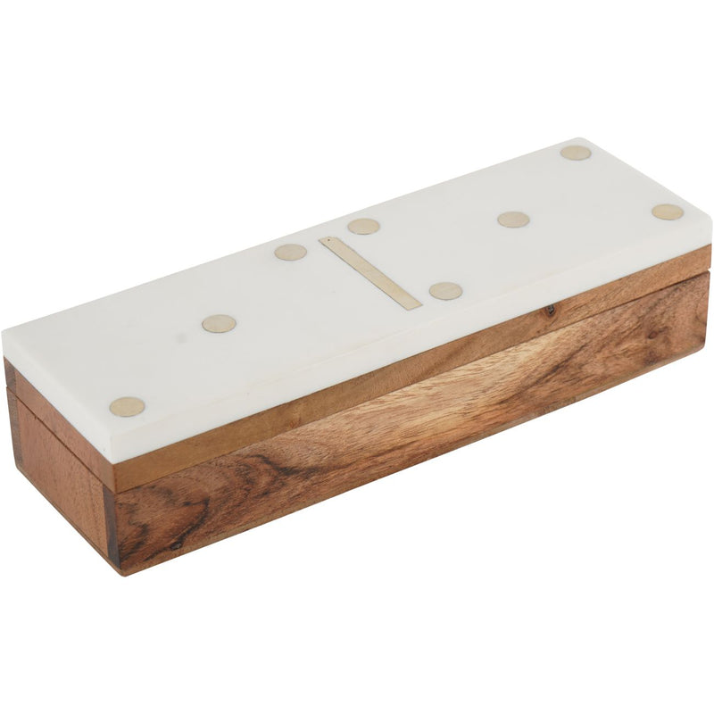 White & Gold Dominoes Set