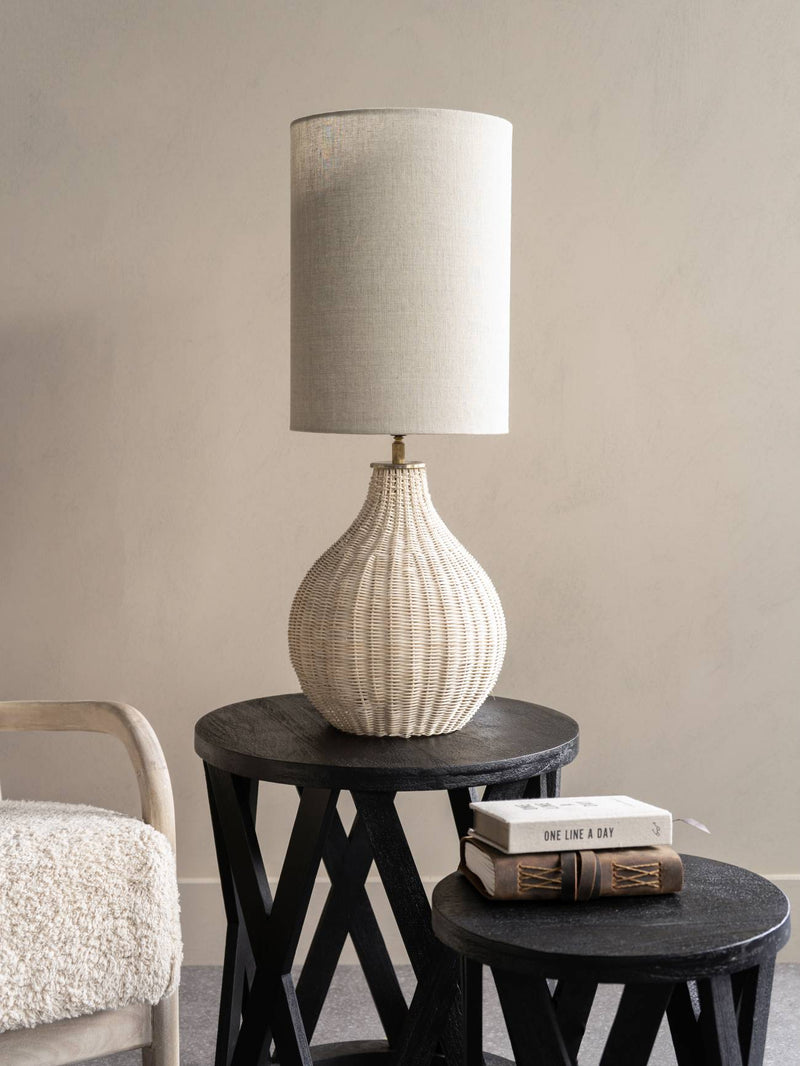Natural Rattan Lamp With Drum Shade