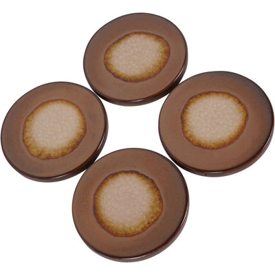 S/4 Brown Ceramic Coasters