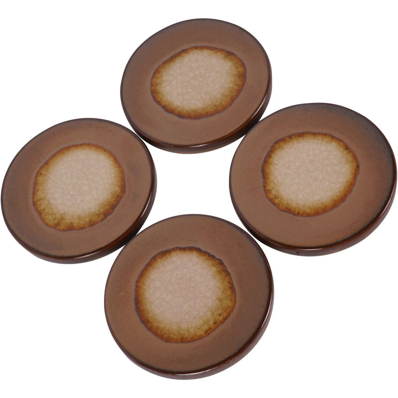 S/4 Brown Ceramic Coasters