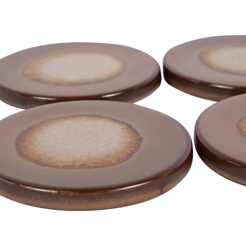 S/4 Brown Ceramic Coasters