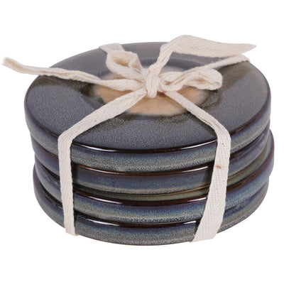 S/4 Blue Ceramic Coasters