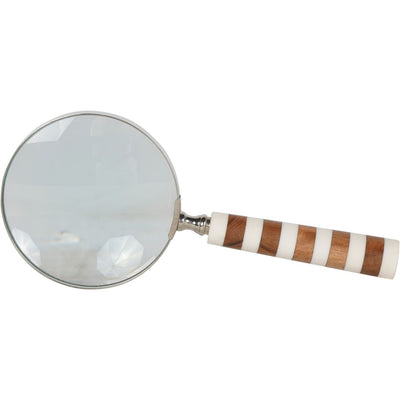 White/Brown Striped Magnifying Glass