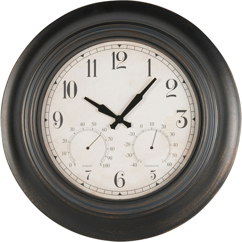 53.3cm Black Outdoor Metal Clock