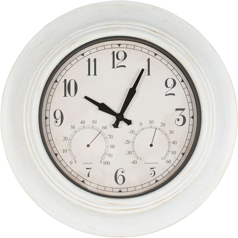 53.3cm White Outdoor Metal Clock