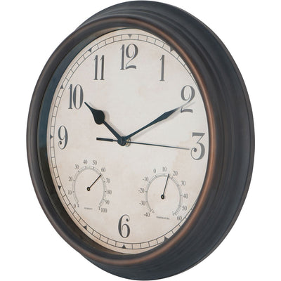 31.6cm Outdoor Antiqued Metal Clock