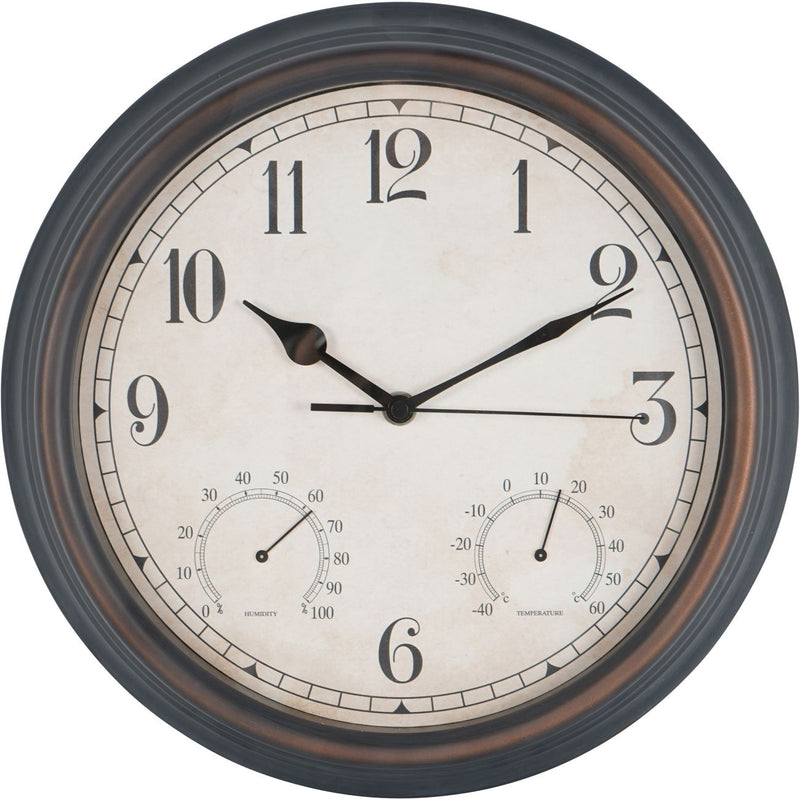 31.6cm Outdoor Antiqued Metal Clock