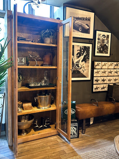 Recycled Elm Glass Door Cabinet