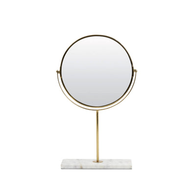 Gold/Marble Base Table Mirror