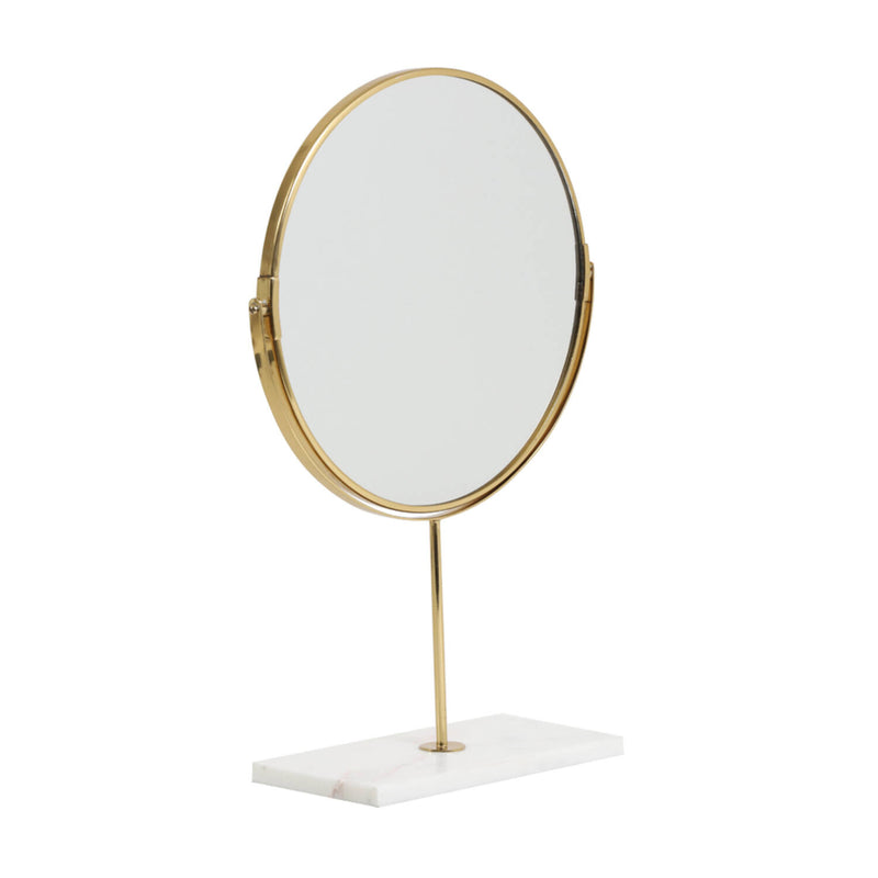Marble & Gold Mirror On Base