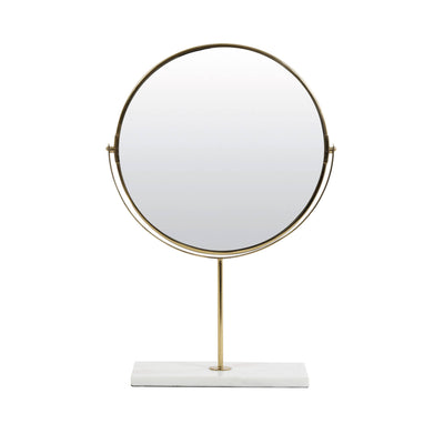 Marble & Gold Mirror On Base