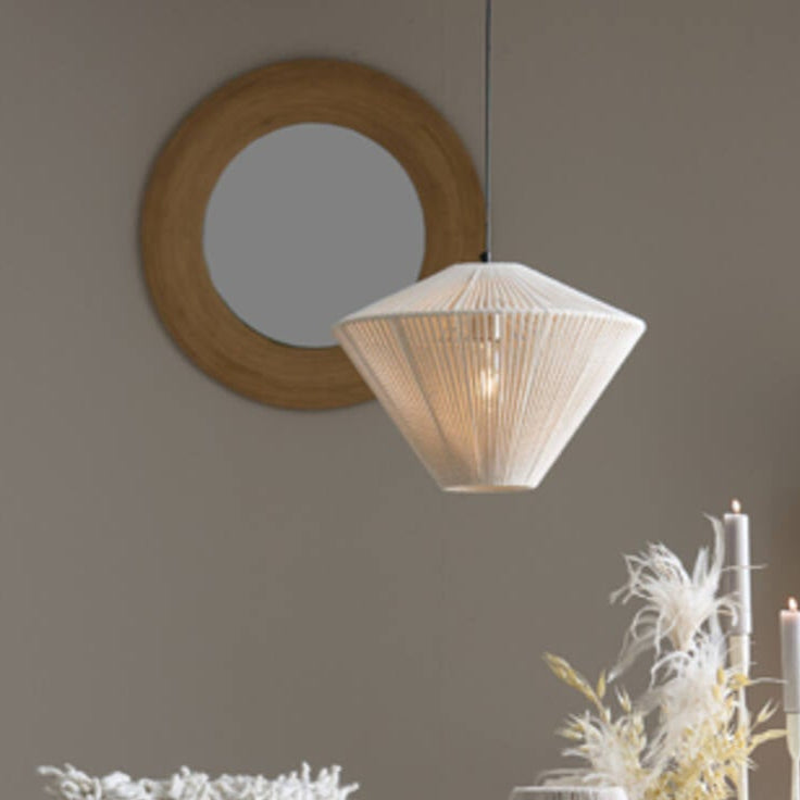 Small Ridged Round Mirror