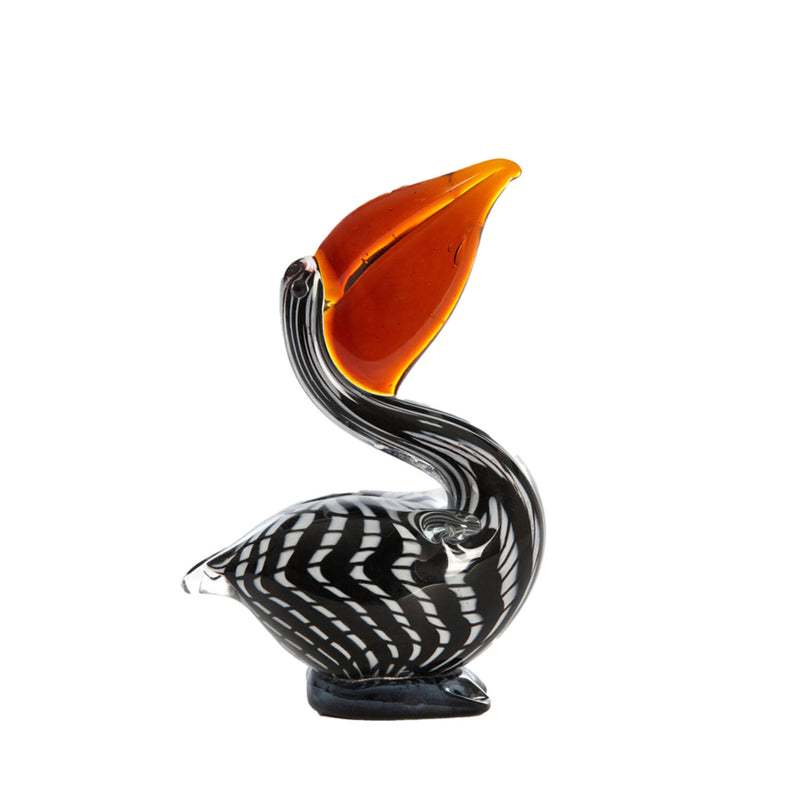 Glass Monochrome Pelican Ornament