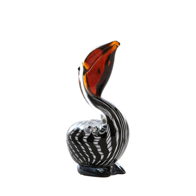 Glass Monochrome Pelican Ornament