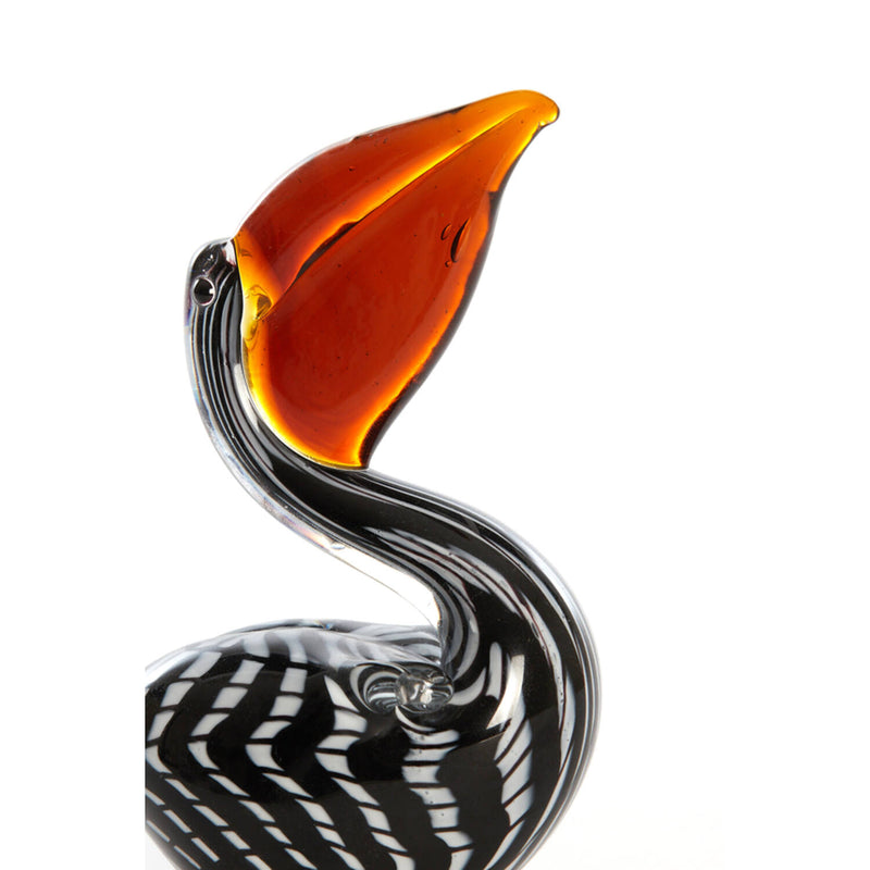 Glass Monochrome Pelican Ornament