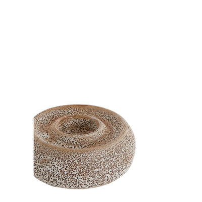 12.5cm Round Brown Textured Tealight Holder