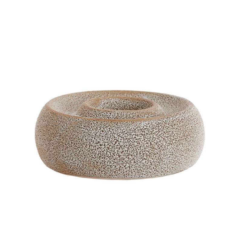 20.5cm Round Brown Textured Tealight Holder
