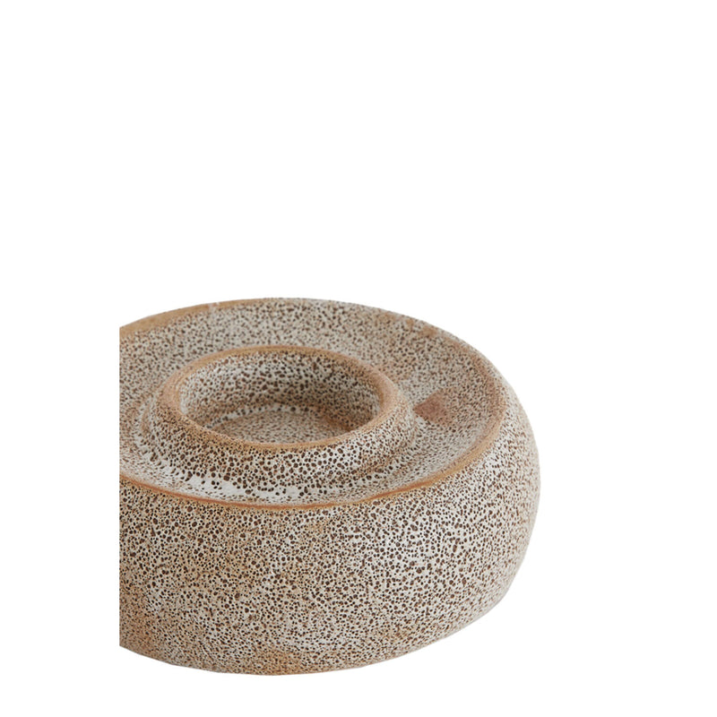 20.5cm Round Brown Textured Tealight Holder