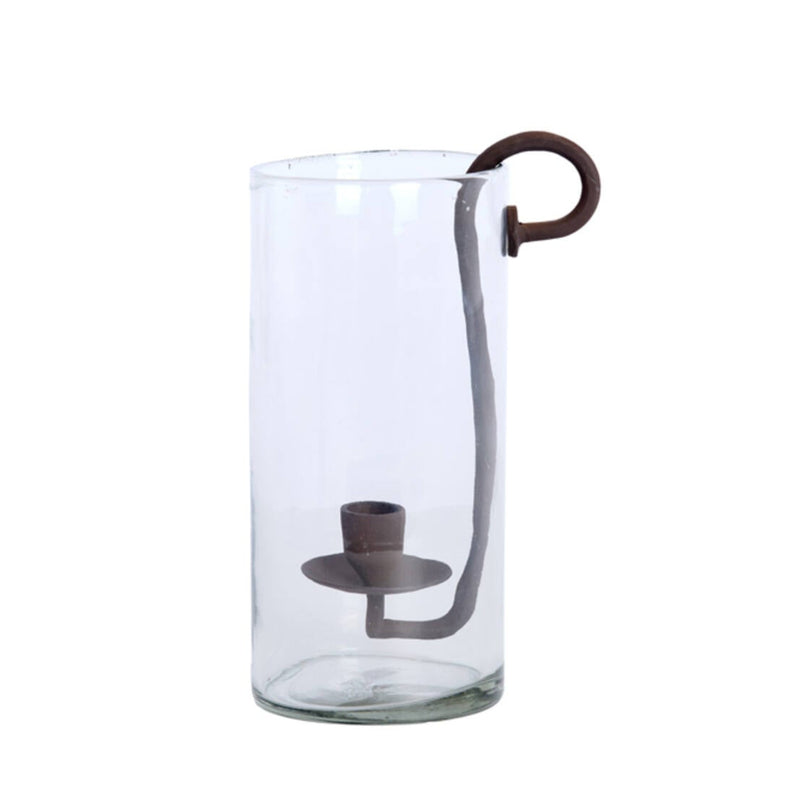 DELA Antique Brown & Brass Hurricane 28.5cm