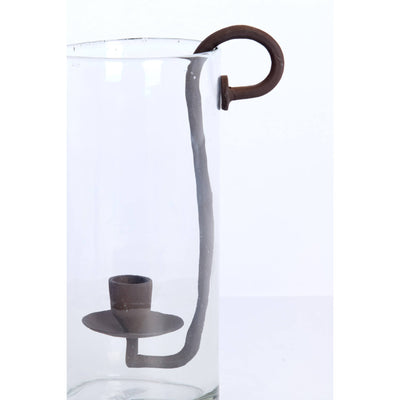 DELA Antique Brown & Brass Hurricane 28.5cm