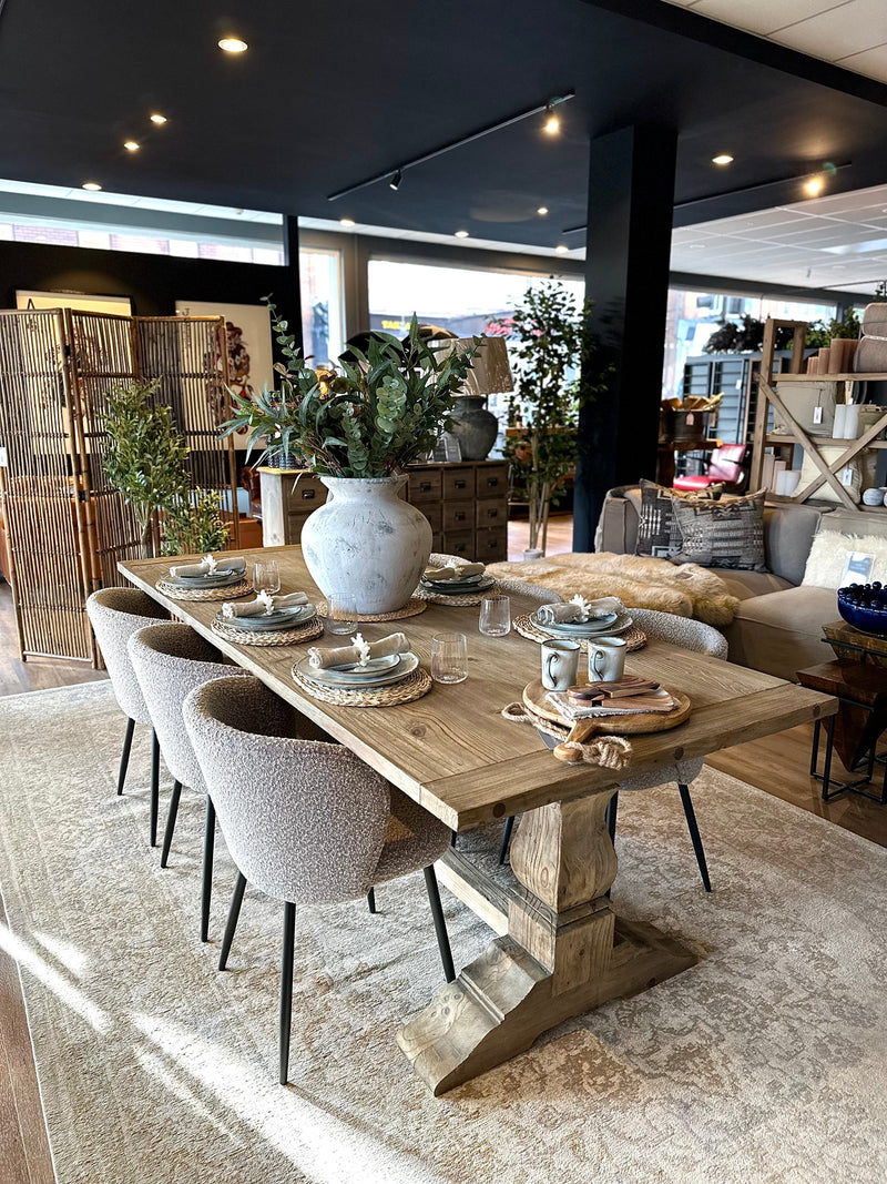 Reclaimed Pine Pedestal Dining Table