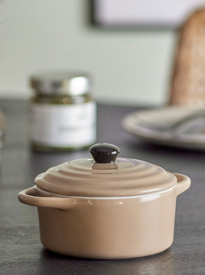 Oven Dish with Lid, Nature, Stoneware