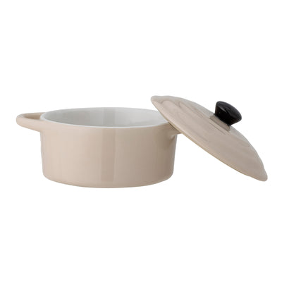 Oven Dish with Lid, White, Stoneware