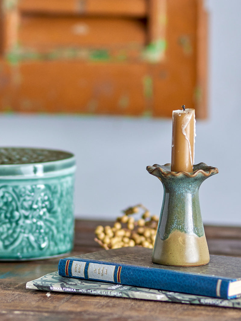 Acream Brown Glazed Candle Holder