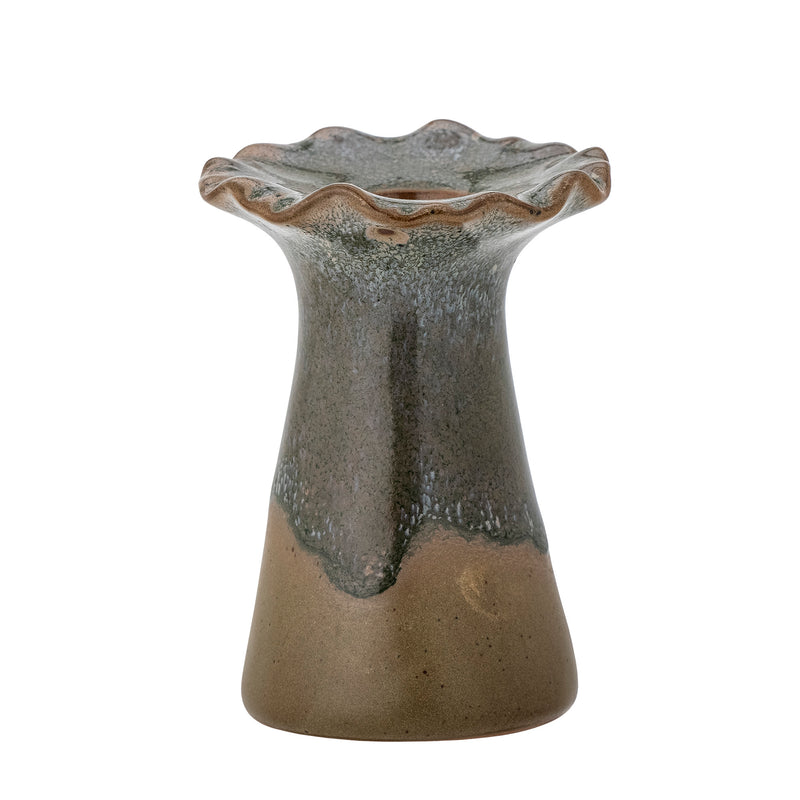 Acream Brown Glazed Candle Holder