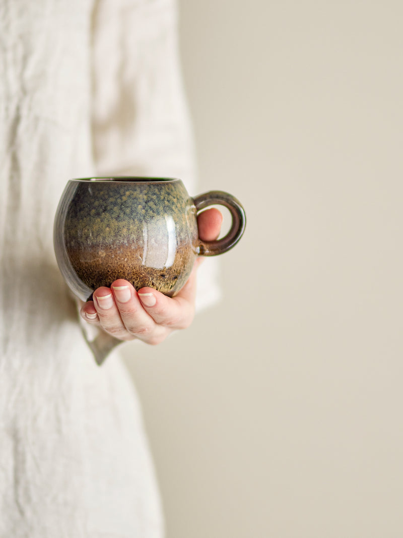 Earth Glazed Cup, Brown Stoneware